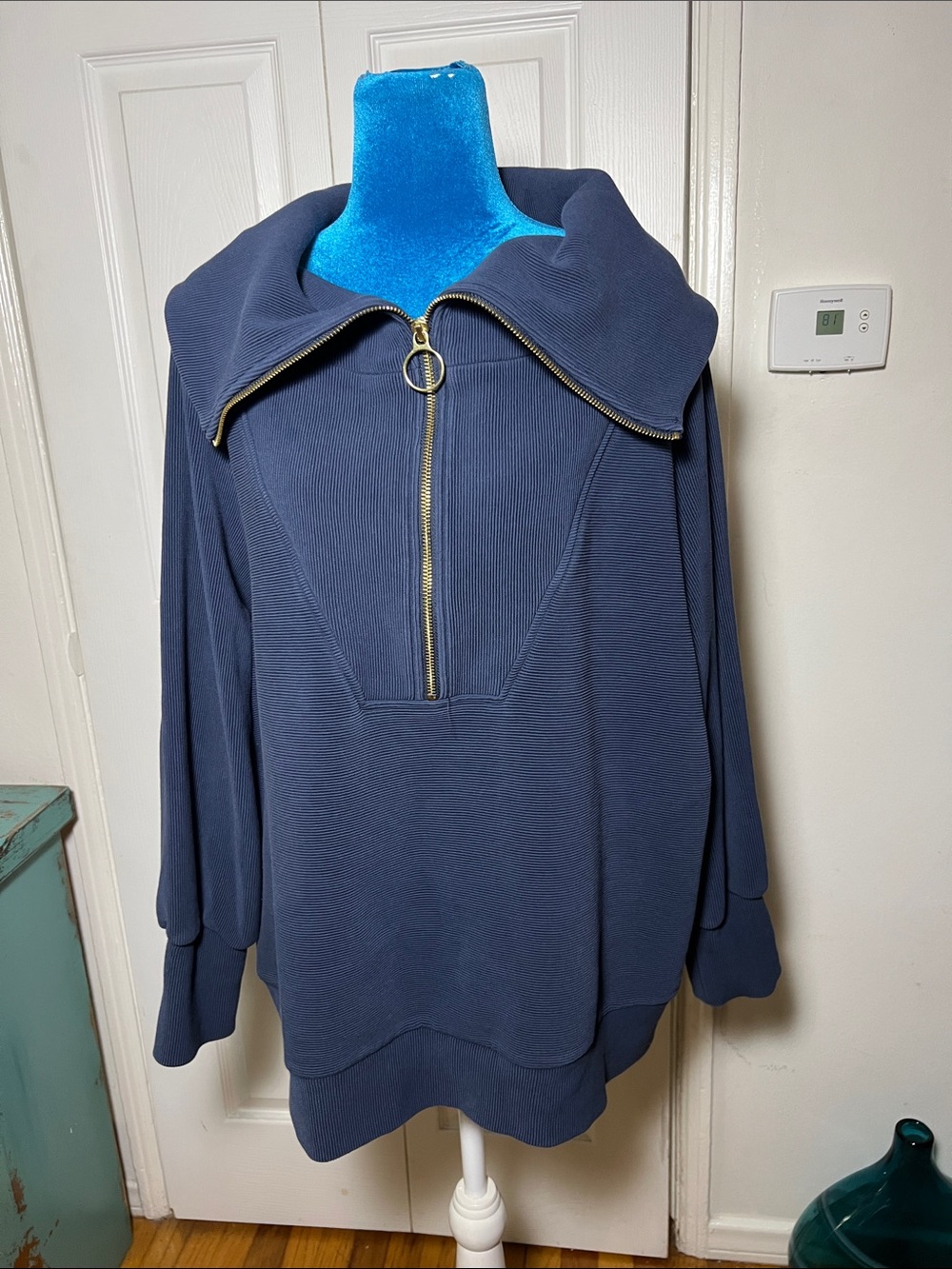 Varley Half Zip Pullover Blue Women’s 1X